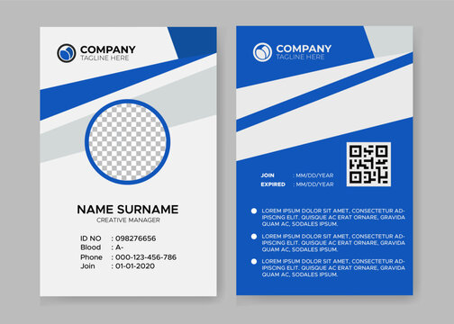 Corporate and modern Office identity card design for verification purpose of company