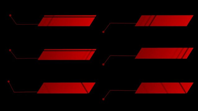 Callout futuristic hud digital animation red tone six pack on the black screen