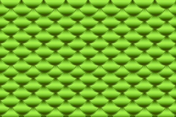 Fototapeta na wymiar Green lime scale fish pattern with steel metal shiny luxury texture material as wall decoration, wallpaper and background 