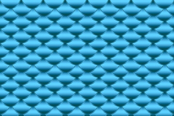 Blue aqua scale fish pattern with steel metal shiny luxury texture material as wall decoration, wallpaper and background	
