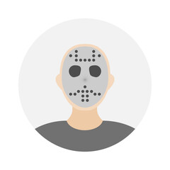 Empty face icon avatar with hockey mask. Vector illustration.