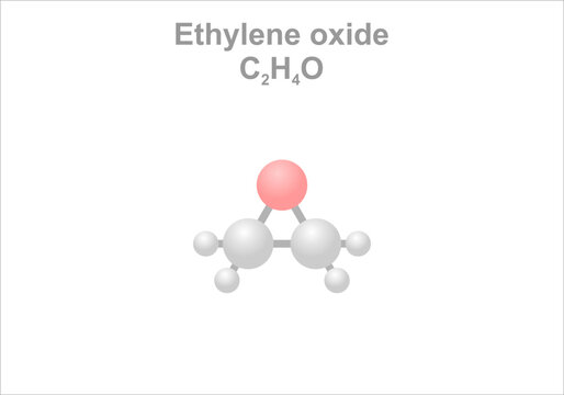 Simplified structural scheme of the ethylene oxide molecule.