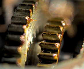 Photo of hand drill gears close up