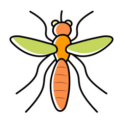 wild Tipulida concept, sawflies vector color omission icon design, Camping and outdoor symbol, extreme sports equipment sign, Wildlife and Expedition  illustration 