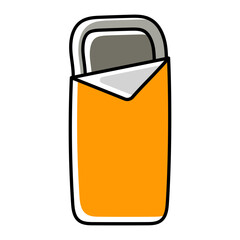 portable warm sleeping bag concept, Backpacking Hiking Bed vector color omission icon design, Camping and outdoor symbol, extreme sports equipment sign, Wildlife and Expedition  illustration 