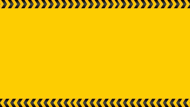Animation Construction Background texture black and yellow template, Black and yellow warning line striped rectangular background, yellow and black stripes, seamless motion graphics