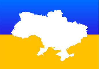 country map with ukrainian flag