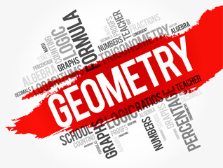 Geometry word cloud collage, education concept background