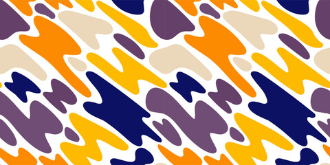 Fototapeta premium Seamless pattern with abstract geometric shapes in trendy colors.