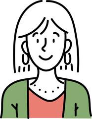 Avatar hand drawn illustration businesswoman portrait