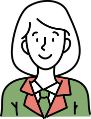 Avatar hand drawn illustration businesswoman portrait