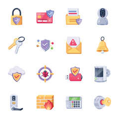 Pack of Security 2D Icons 

