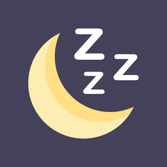 Sleeping icon. Half moon. Illustration of an background. Vector illustration