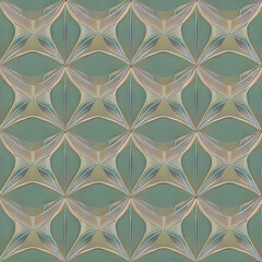 Fototapeta premium A wallpaper pattern with simple, graphically rhythmic texture and decorative graphic design in muted pastel colours. Ai-generated illustration.