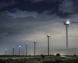 Windmills near the A1 south-west of Burgos