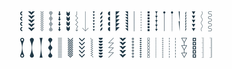 Icon set in thin line style. Collection of different graphic elements for design. Vector illustration for web, mobile or ui.