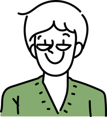 Avatar hand drawn illustration businessman portrait