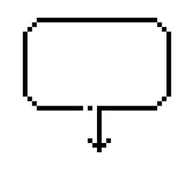 Obraz premium pixel white speech box 