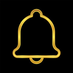 bell icon, notification bell logo vector illustration for graphic and web design, bell icon in gold color