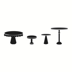 Set of cake stands in flat icon style Vector