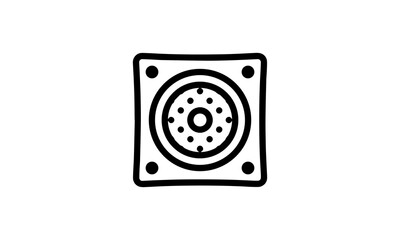 loudspeaker  vector icon outline style black and white background, Music industry icon, podcast icon