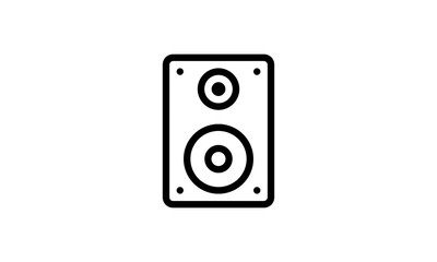 subwoofer vector icon outline style black and white background, Music industry icon, podcast icon