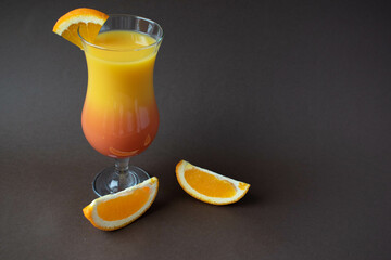 tequila sunrise on a dark background 
