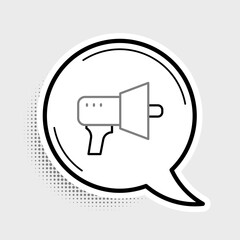 Line Megaphone icon isolated on grey background. Speaker sign. Colorful outline concept. Vector