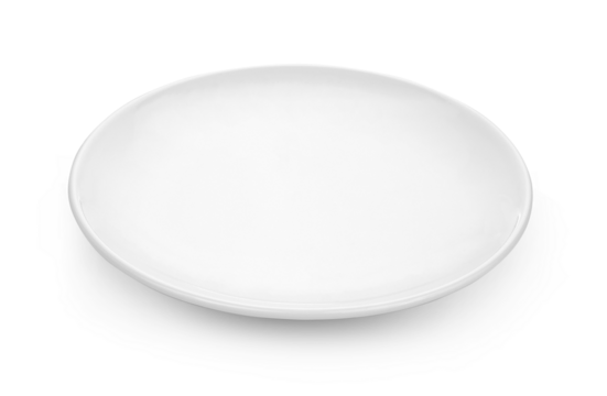 white plate isolated on a transparent png