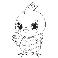 chick coloring book for kids isolated vector