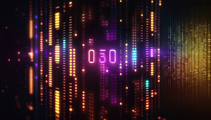 Background of binary code symbols showing programming codes. Generative AI