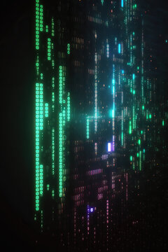 Background of binary code symbols showing programming codes. Generative AI