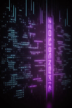 Background of binary code symbols showing programming codes. Generative AI