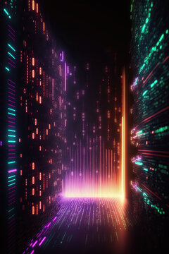 Background of binary code symbols showing programming codes. Generative AI