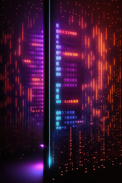 Background of binary code symbols showing programming codes. Generative AI