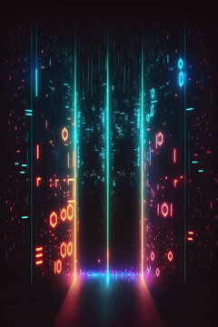 Background of binary code symbols showing programming codes. Generative AI