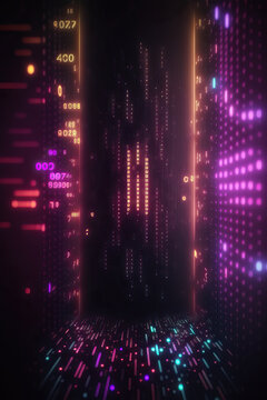 Background of binary code symbols showing programming codes. Generative AI