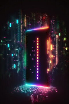 Background of binary code symbols showing programming codes. Generative AI