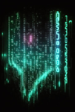 Background of binary code symbols showing programming codes. Generative AI
