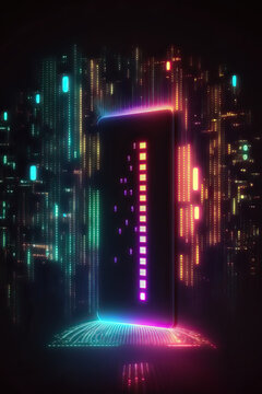 Background of binary code symbols showing programming codes. Generative AI