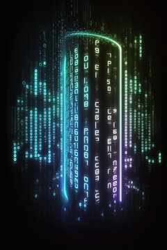 Background of binary code symbols showing programming codes. Generative AI