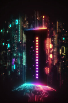 Background of binary code symbols showing programming codes. Generative AI