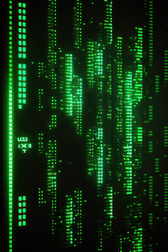 Background of binary code symbols showing programming codes. Generative AI