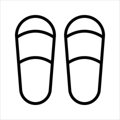 Slipper linear vector icon. Flip flops line thin sign. vector illustration on white background