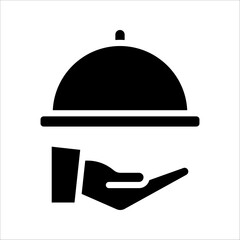 Simple tray line icon. hotel room service, Vector sign for mobile app and web sites. vector illustration on white background