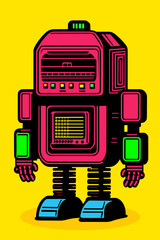 vectorial illustration of a retro humanoid robot