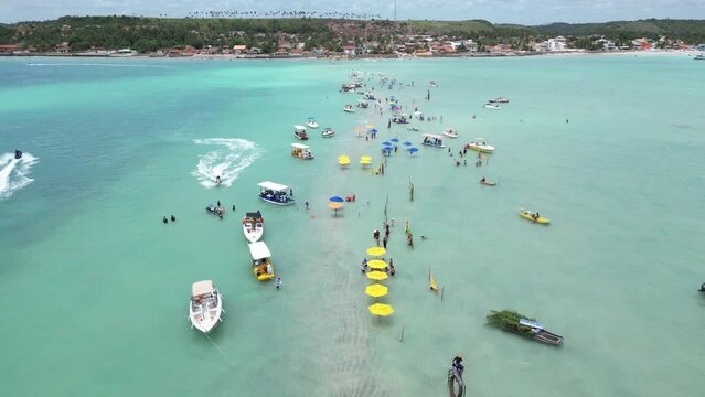 Aerial photo of the Caminho de Mois&eacute;s on Barra Grande beach in the city of Maragogi, Alagoas, Brazil (Caminho de Moises em Maragogi, praia de Barra Grande, praia de antunes em alagoas, maceio)
