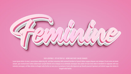 Feminine 3d editable text effect