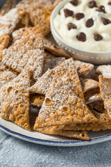 Homemade Cannoli Chips with Ricotta Dip