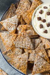 Homemade Cannoli Chips with Ricotta Dip